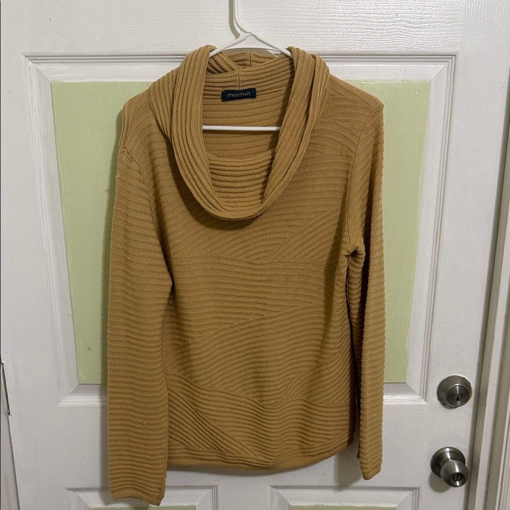 (1732) Mamut Women's Camel Cowl Neck Sweater, Size: 8